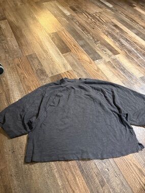 Charcoal Long-Sleeve Crew Shirt